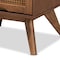 Baxton Studio Barrett Mid-Century Walnut Brown Finished Wood and Synthetic Rattan 2-Drawer Nightstand 192-11298-ZORO - alternate 5